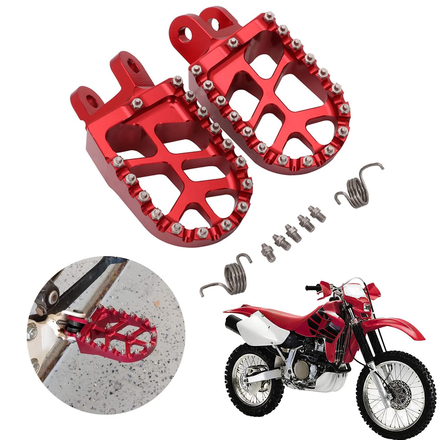AnXin Dirt Bike Foot Pegs Motorcycle Footpegs Foot Pedals Rests CNC For CRF 110 CRF110F 2013-2022 CRF125F 2014-2023 Dirt Pit Bike Silver