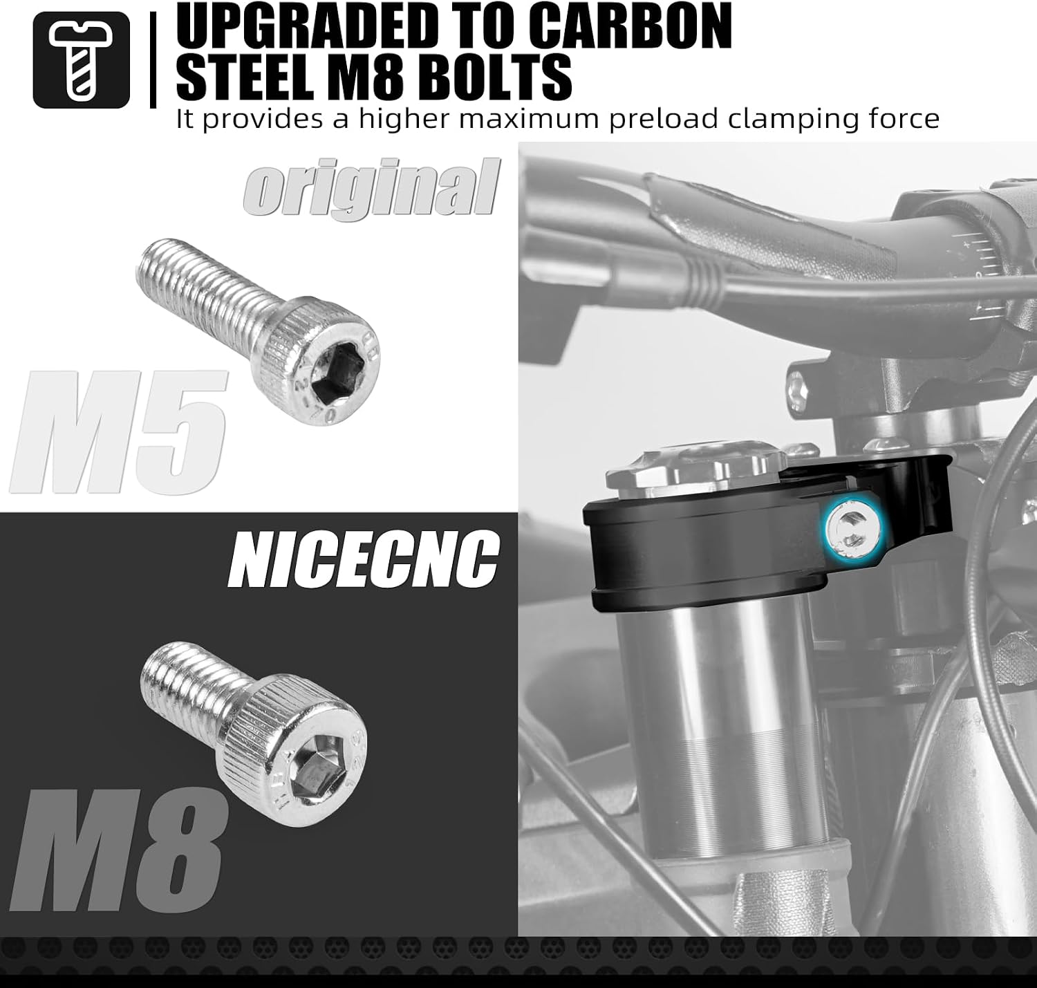 NICECNC Black Upper Triple Clamp Top Link Plate Bracket Compatible with Surron Light bee X/S See Fitment Off-Road Motorcycle Modified Upper Plates
