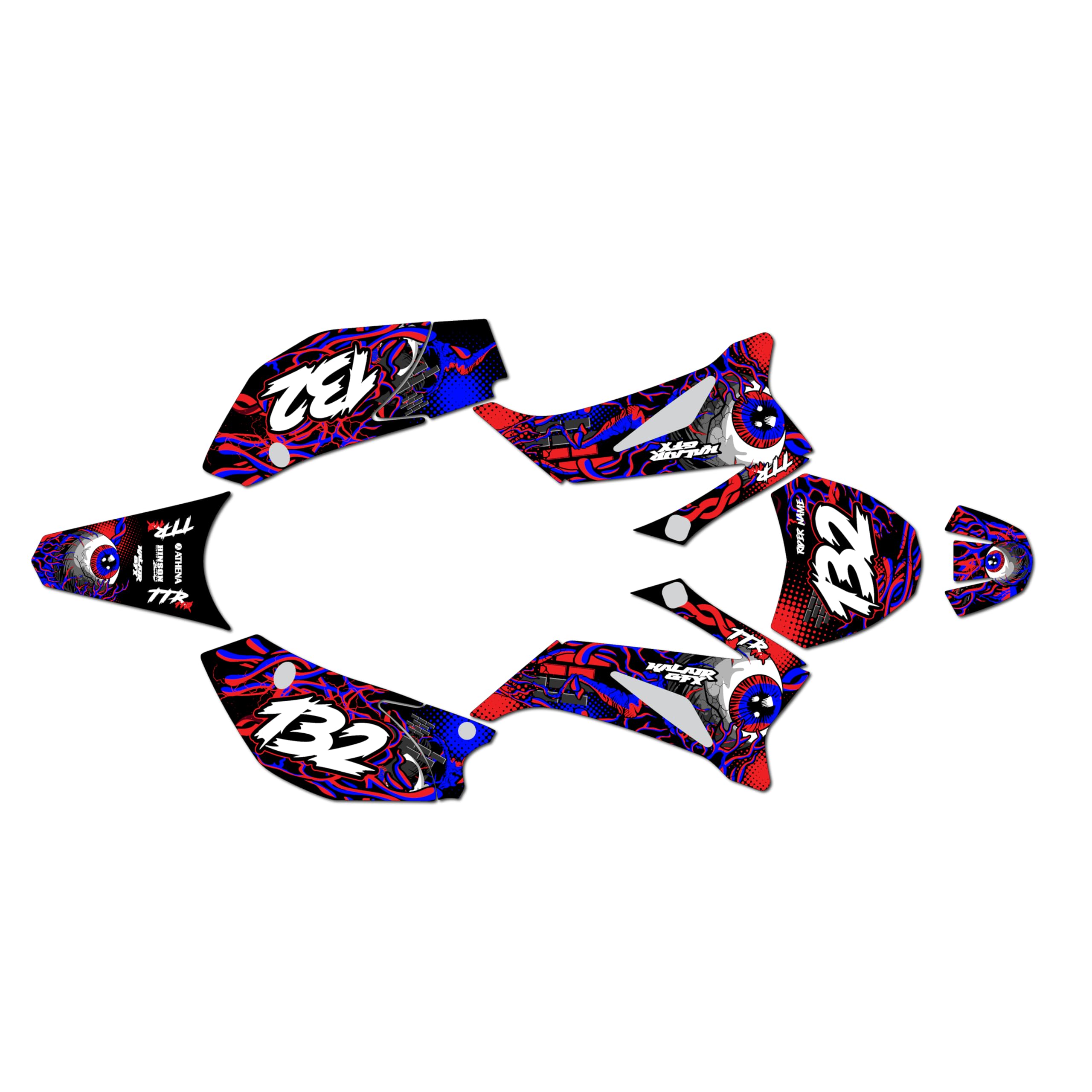 Graphics Kit for Yamaha TTR 110 (2008+) CORE Series Cm Holographic 16 Mil - Dirt bike Custom Racing Graphics Decals Stickers Kit, no-plastics