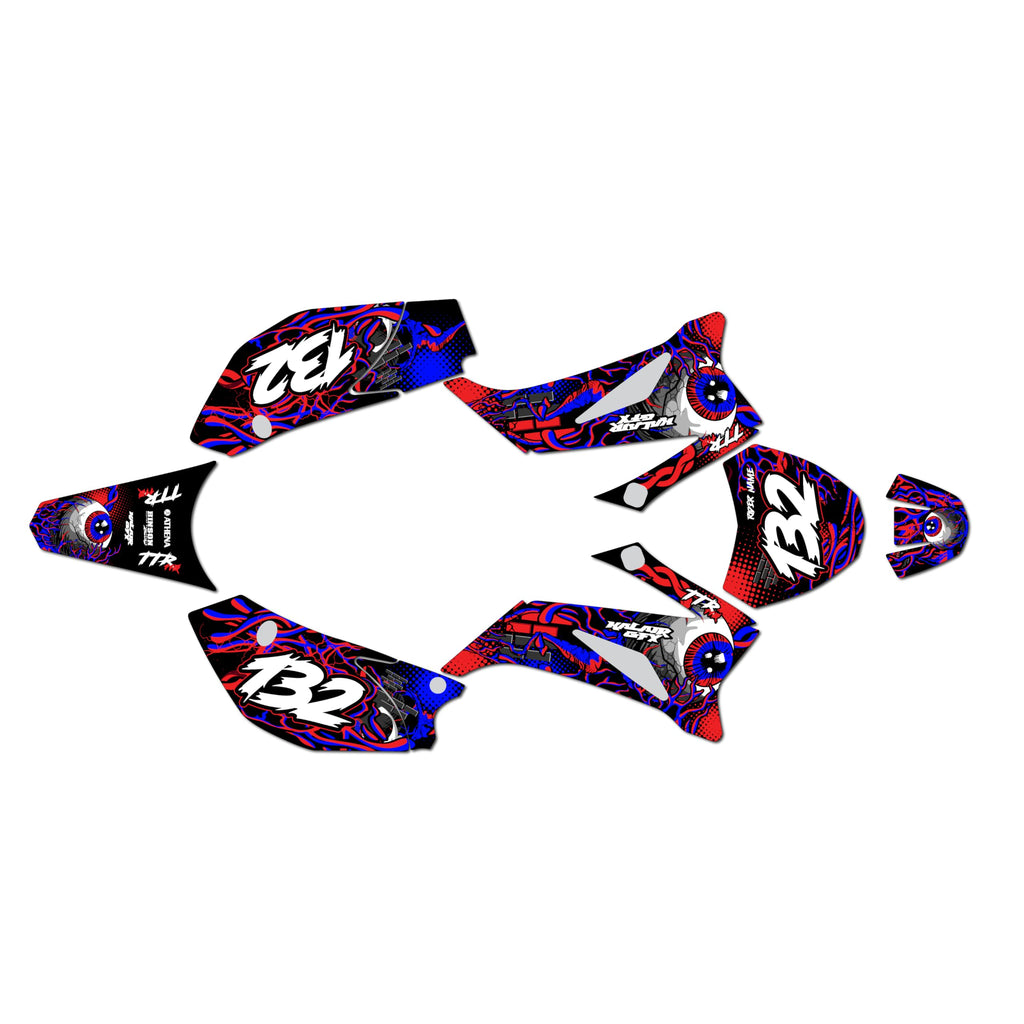 Graphics Kit for Yamaha TTR 110 (2008+) CORE Series Cm Holographic 16 Mil - Dirt bike Custom Racing Graphics Decals Stickers Kit, no-plastics