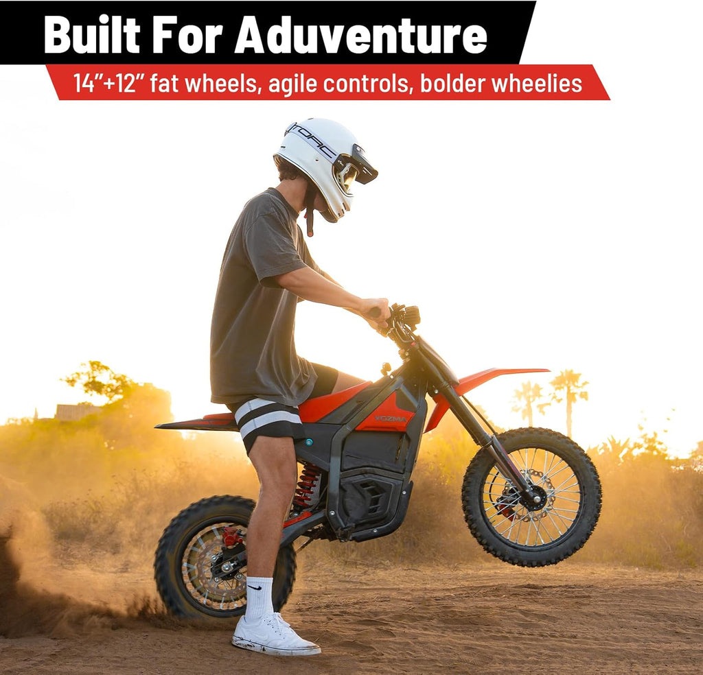 Yozma IN10 Electric Dirt Bike, 2600W 64.4km/h Electric Motorcycle with 48V/23AH Battery Ebike, Full Hydraulic Brakes and Suspensions Mountain Off-Road E Dirt Bike