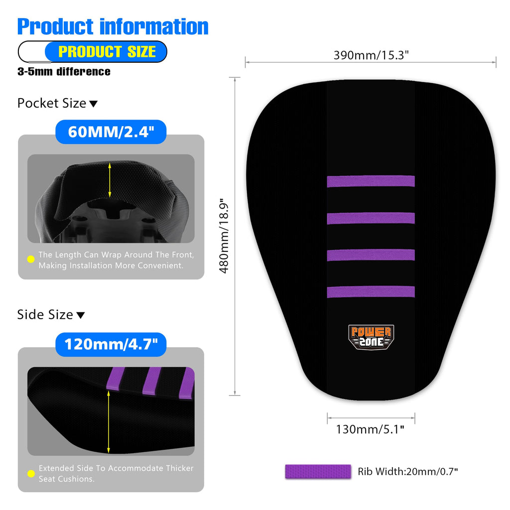 Gripper Dirt Bike Seat Cover for Sur Ron Light Bee X/S, Motorcycle Electric Bike Seat Covers (Black-White)
