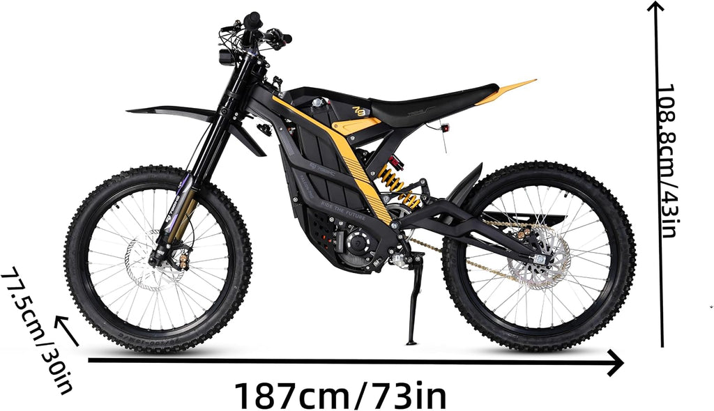 Adult Electric Dirt Bike, Peak 8000W/Cont 4000W Mid-Drive E-Motorcycle 72V35Ah Battery, 21"/18" Off-Road E-Bike Full Hydraulic Brakes & Suspension, 50MPH Mountain Enduro Trail Motorbike