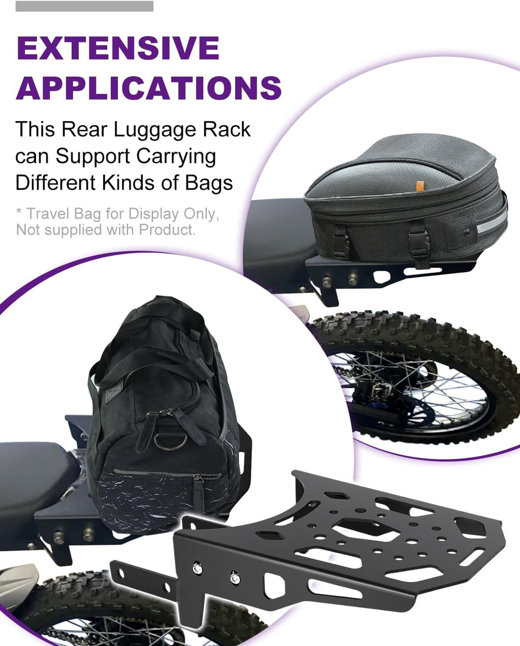 Rear Luggage Rack Fit for Talaria Sting MX3 /Talaria Sting R MX4 Rack | Rear Cargo Carrier Tail Storage Top Cargo Support Plate