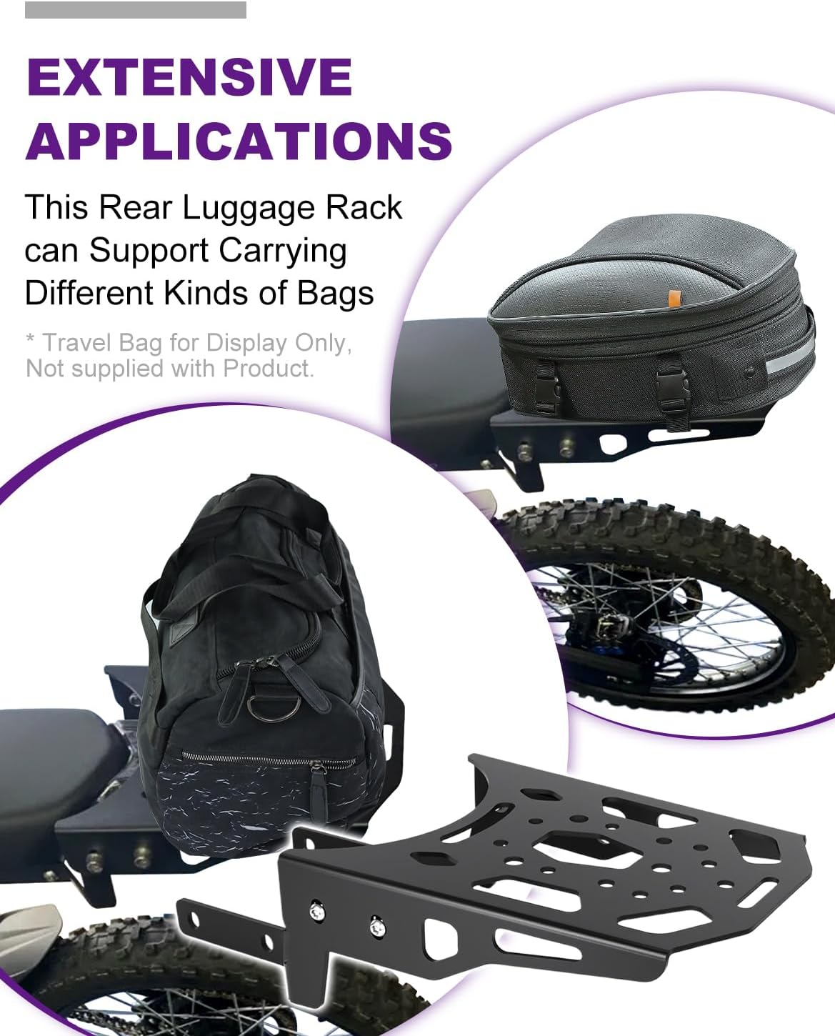 Rear Luggage Rack Fit for Talaria Sting MX3 /Talaria Sting R MX4 Rack | Rear Cargo Carrier Tail Storage Top Cargo Support Plate