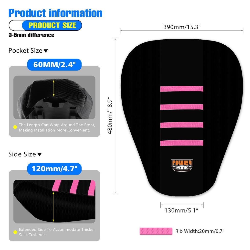 Gripper Dirt Bike Seat Cover for Sur Ron Light Bee X/S, Motorcycle Electric Bike Seat Covers (Black-White)