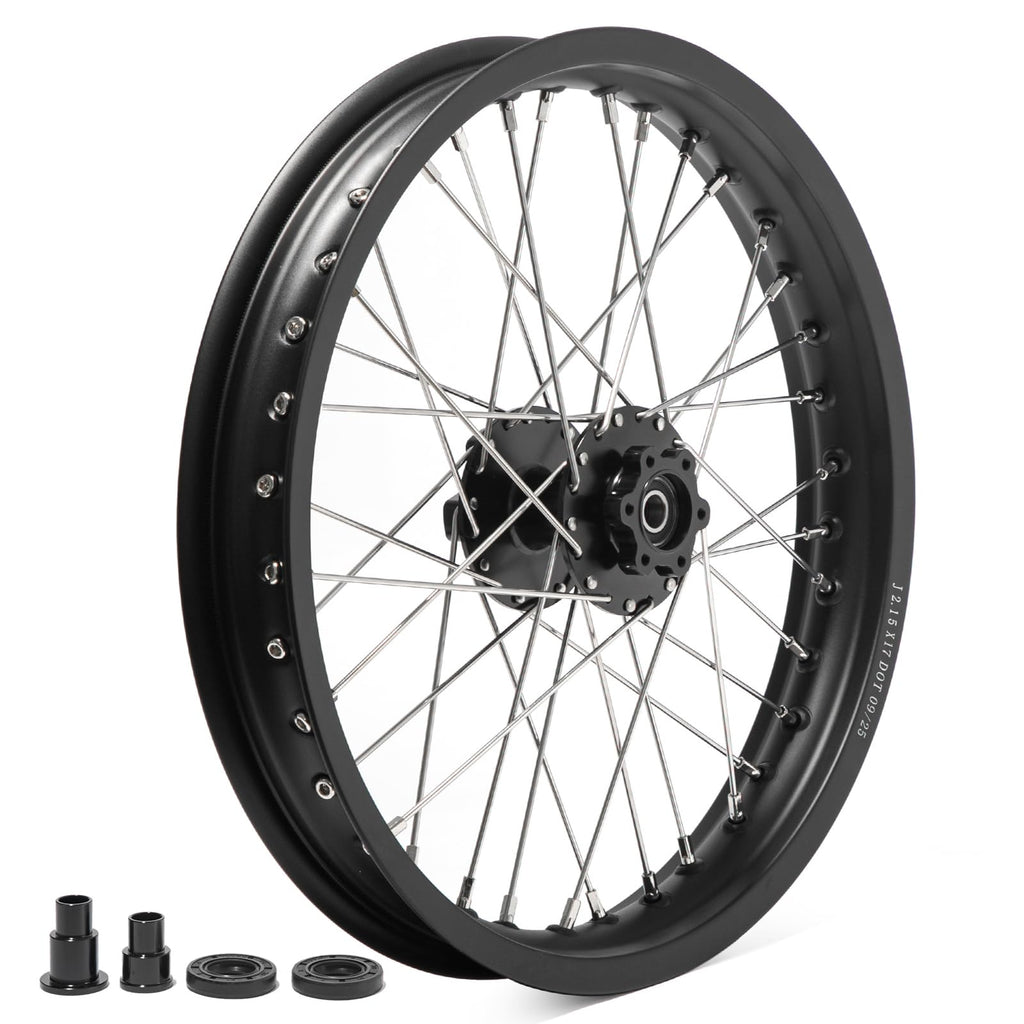 TOFR 17" Front Rear Spoke Wheels Rims Hubs Set for Surron Light Bee LBX Aluminum