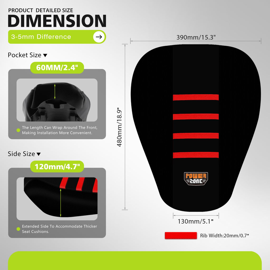 Gripper Dirt Bike Seat Cover for Sur Ron Light Bee X/S, Motorcycle Electric Bike Seat Covers (Black-White)