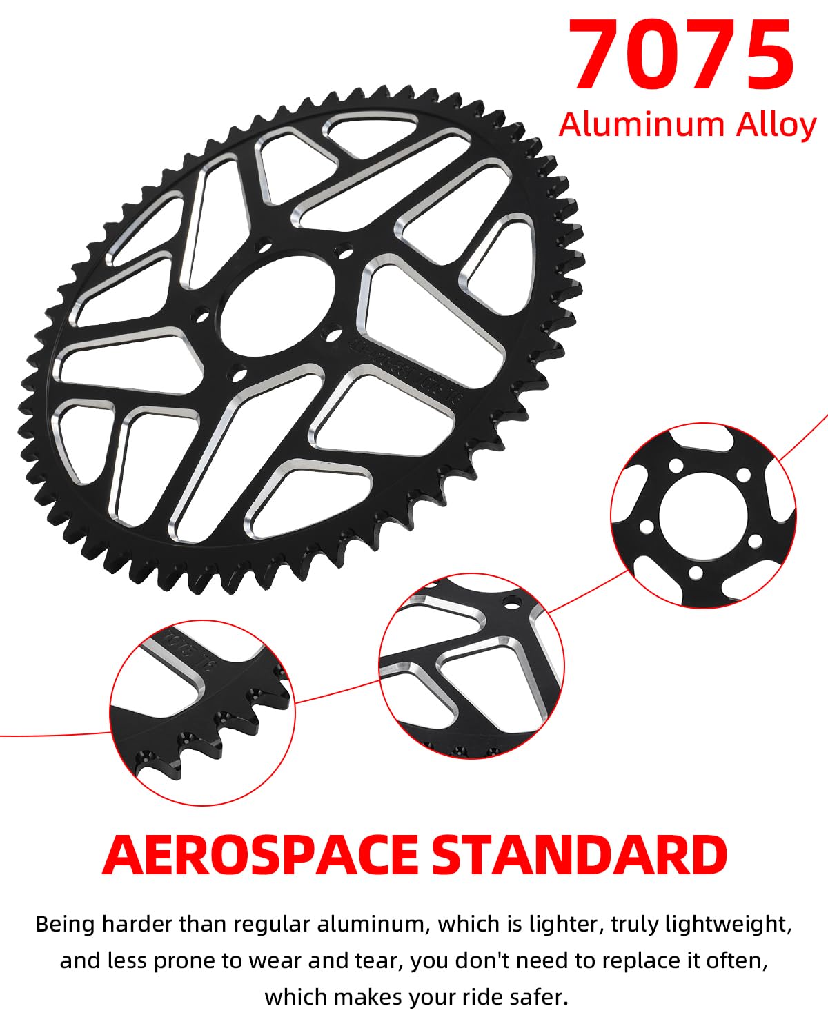 Sprocket for Surron,60T Chain Sprocket for Dirt Bike Sur Ron Light Bee S/Light Bee X/X160/X260/Talaria Sting MX3/Talaria Sting R MX4 - Red