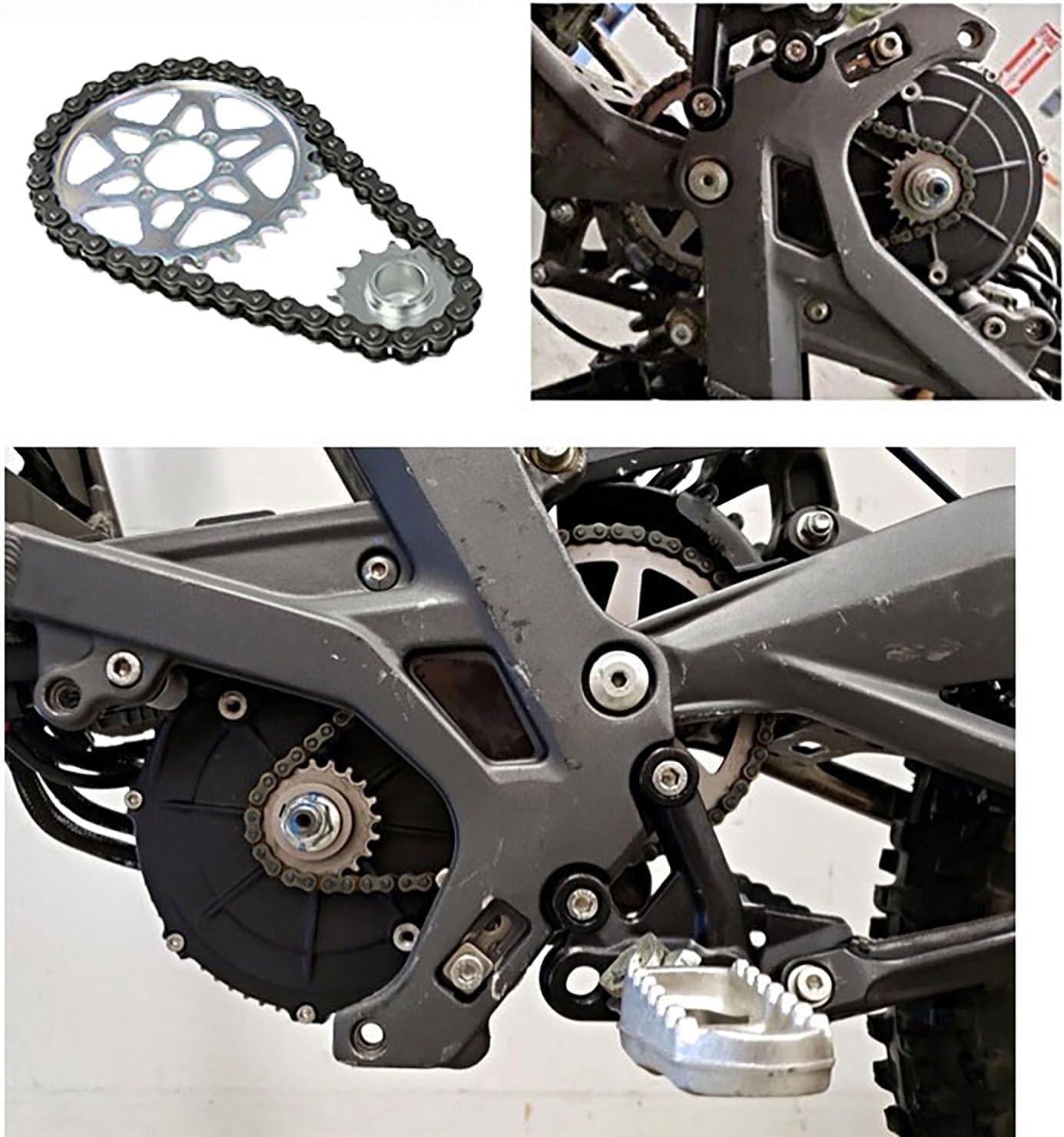 Drive Sprocket Chain Combo,Gear Chain Set for Surron Light Bee X,Segway X160/260,420 Chain 30 13 Tooth Rear Front Sprocket,Chain Sprocket Conversion Kit for Modified Dirt Bike and Replacement