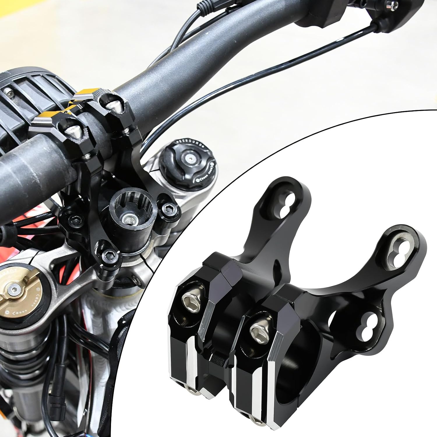 Front Handlebar Bracket for Surron Light Bee X/S/X160/X260 Dirtbike Off-Road Motorcycle Modification Aluminum Alloy Handlebar Faucet Bracket (Black)