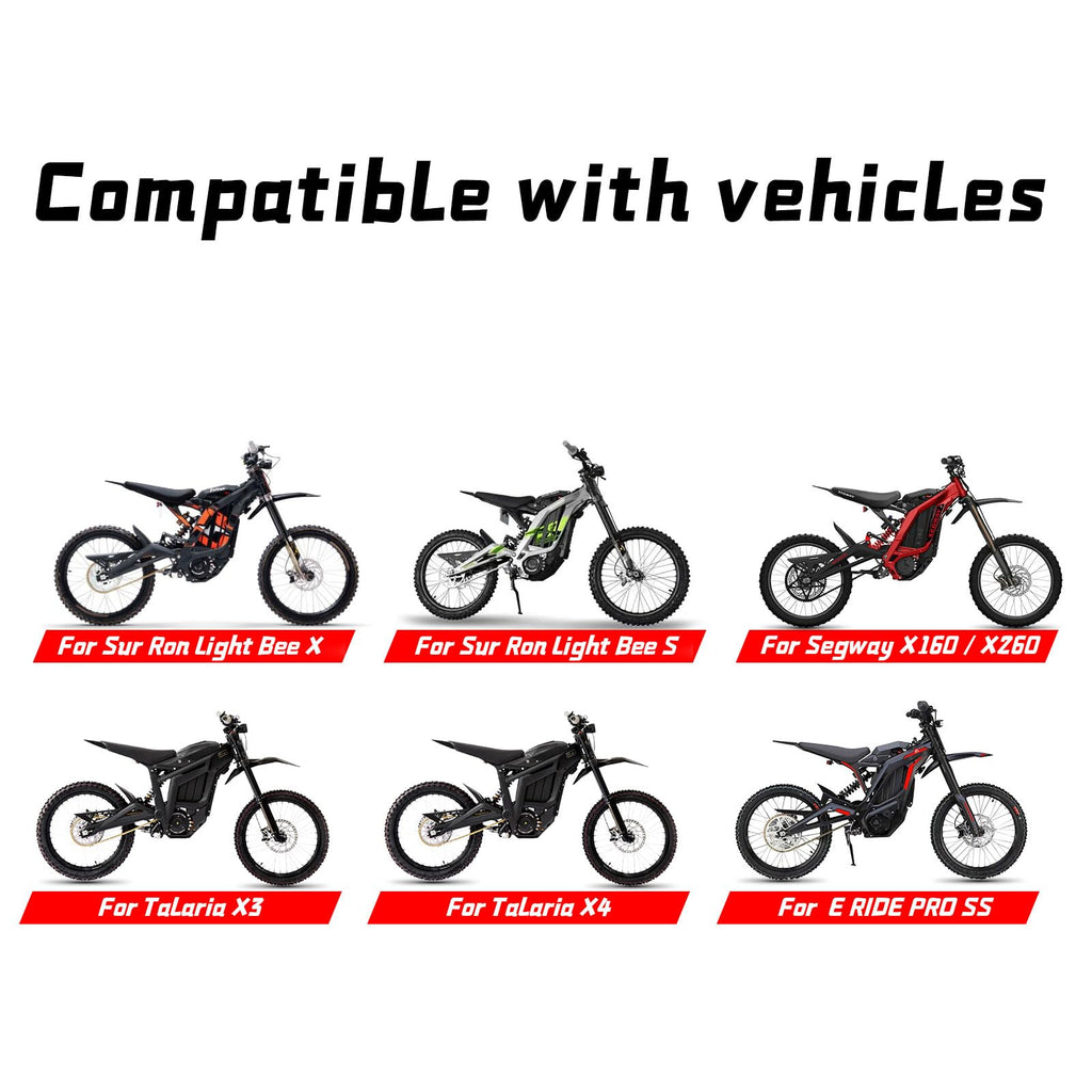 Dirt Bike Foot Pegs for Ebike Surron Light Bee X S, Color Prickly Peg,Motorcycle Aluminum Alloy Pedal for Segway X160 X260/Talaria X3 X4/E Ride PRO SS,Black Body with Dazzling Spikes