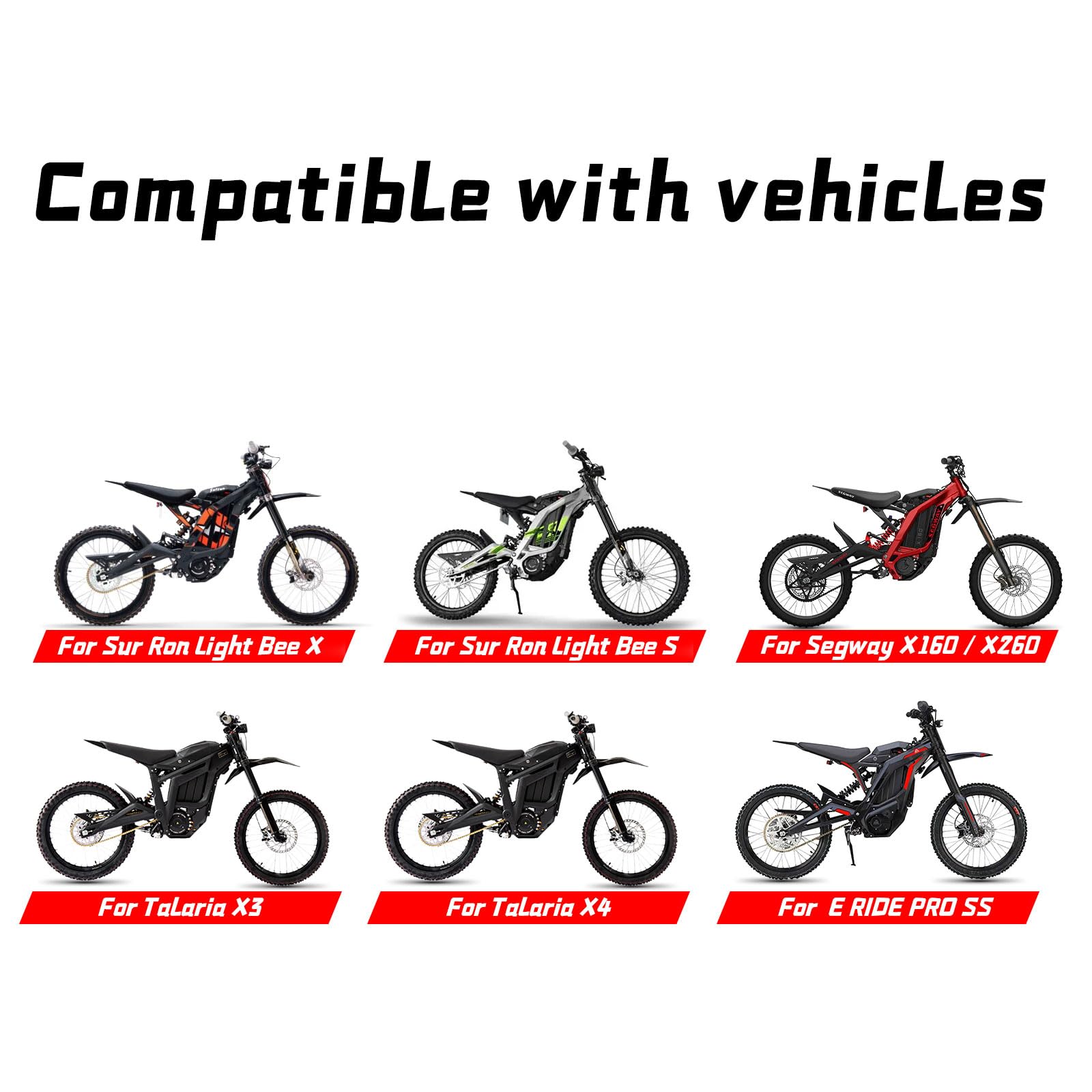 Dirt Bike Foot Pegs for Ebike Surron Light Bee X S, Color Prickly Peg,Motorcycle Aluminum Alloy Pedal for Segway X160 X260/Talaria X3 X4/E Ride PRO SS,Black Body with Dazzling Spikes