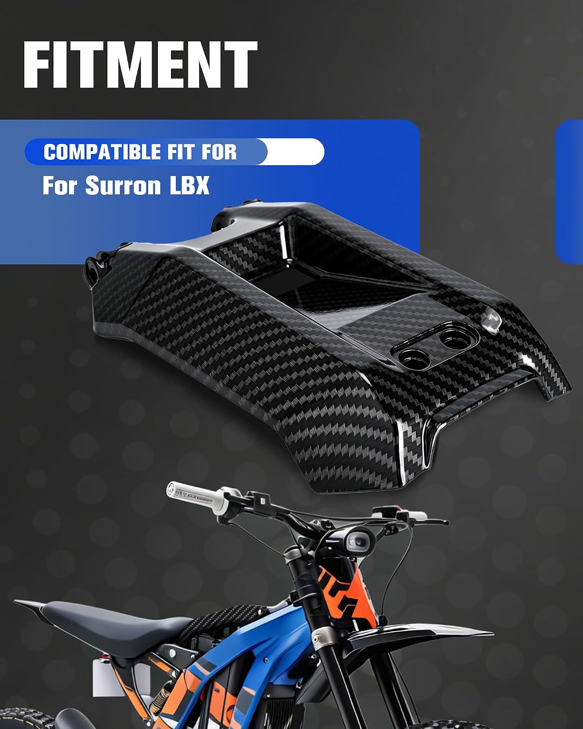 Battery Cover for Surron LBX, Electric Dirt Bike Battery Cover Lid Warp for Sur Ron Light Bee X/S Imitation Carbon Fiber,PP Material