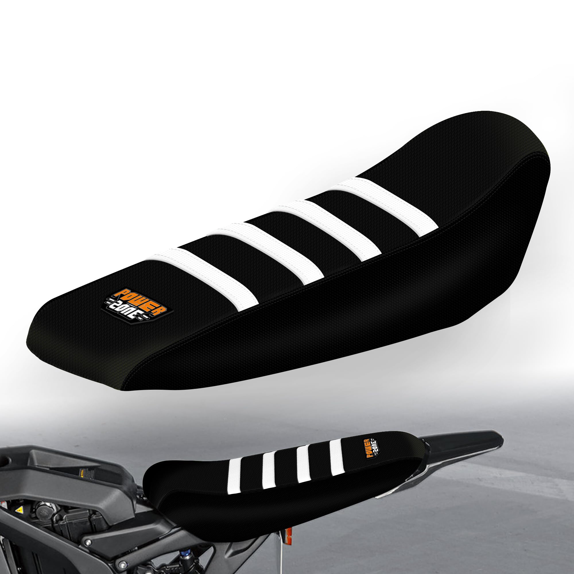 Gripper Dirt Bike Seat Cover for Sur Ron Light Bee X/S, Motorcycle Electric Bike Seat Covers (Black-White)