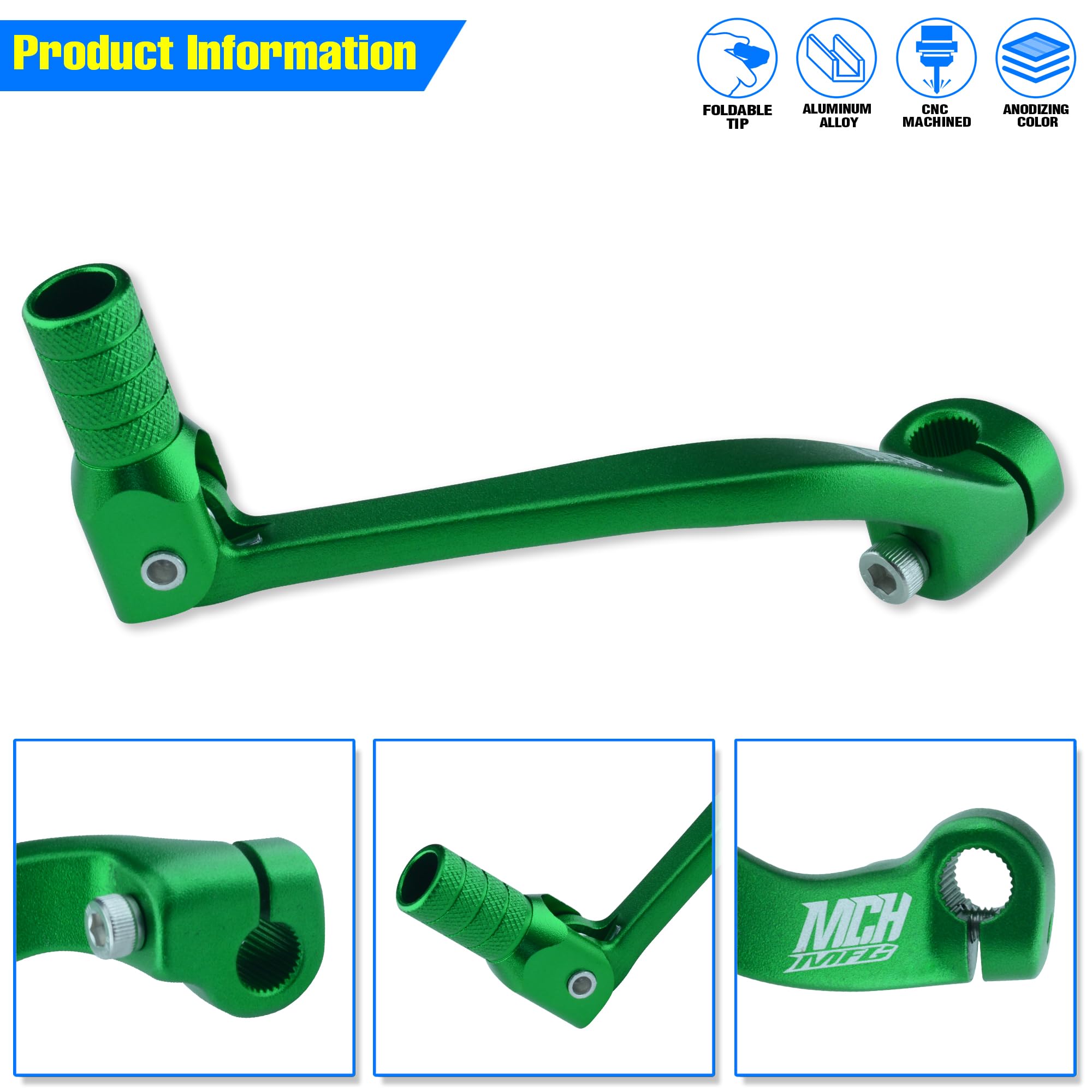 Folding Dirt Bike Shifter Lever - Alloy Aluminium Gear Lever Fit for CRF110 CRF110F 2013-2023 TTR110 08-09 TTR125 11-21 Black