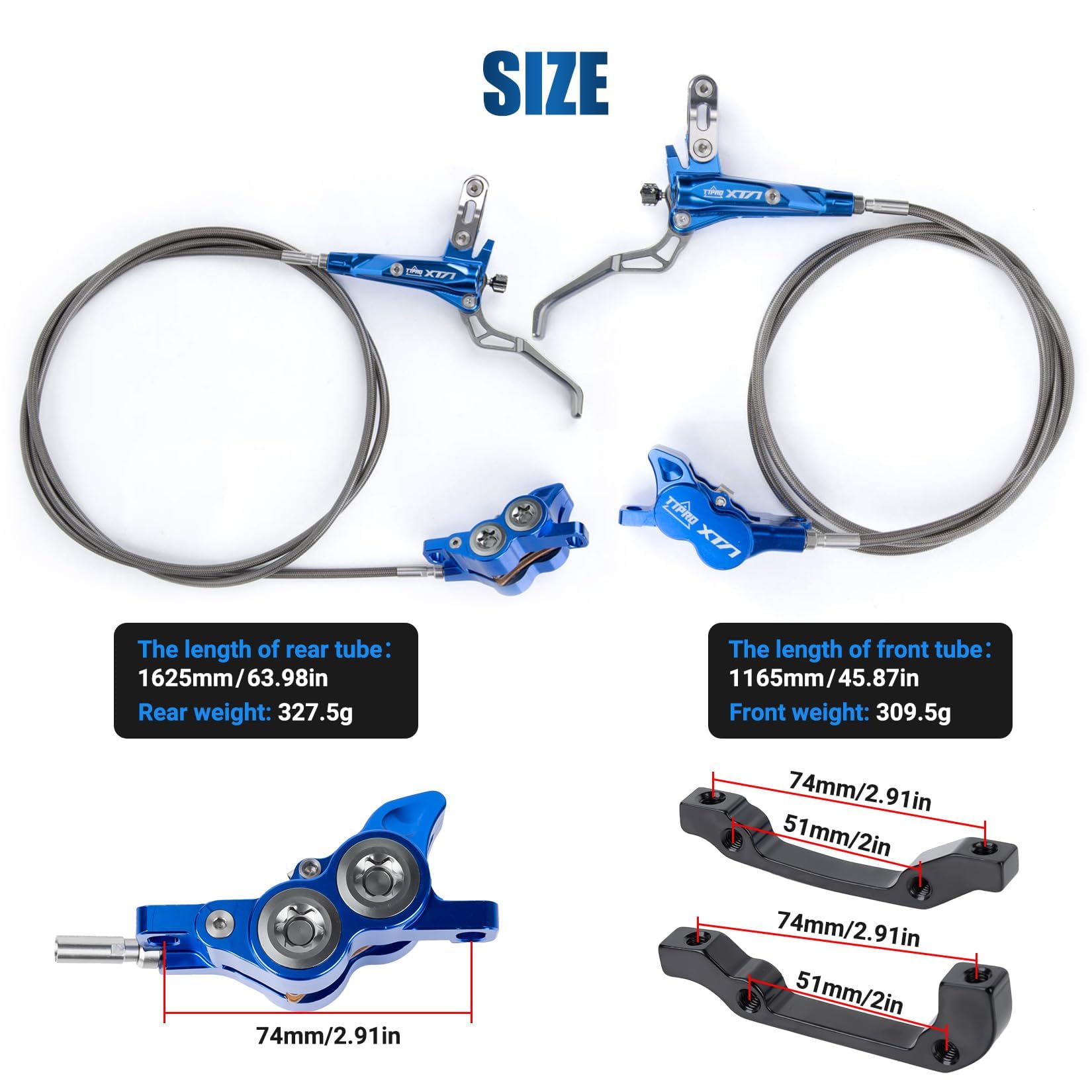 Front Rear Brake Kit for Sur-Ron, PSLER Upgraded Front Rear Brake Kit for Sur Ron Light Bee X Segway X160 X260 for Talaria XXX for Talaria Sting MX3 R MX4 for 79Bike Falcon M/E Ride Pro SS (Purple)