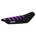 Enjoy Mfg Ribbed Seat Cover - Compatible with Talaria Sting Electric Motorcycle #362 (Black w/Light Blue Ribs)