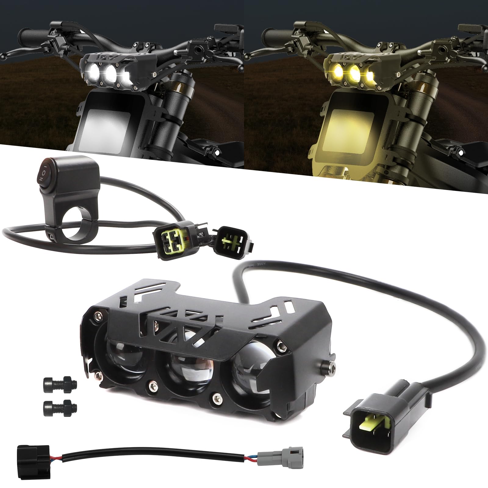 Headlight Kill Switch kits for Talaria Sting R MX4 Plug and Play Help Save Battery with Blue led Halo and Plugs Headlight On/Off Switch