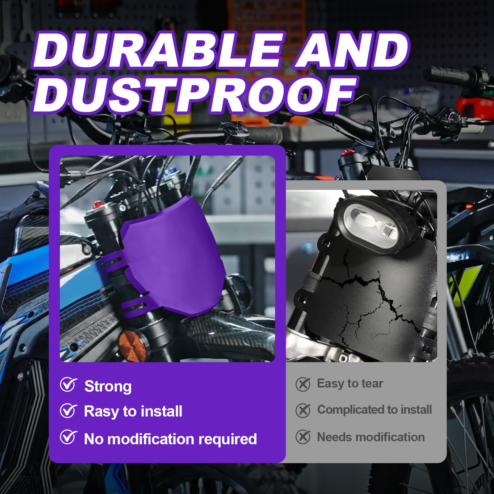 Electric Dirt Bike Downhill Number Plate Front License for Ridstar Q20 Surron Light Bee LBX Talaria Sting MX3/R MX4 MX5 Talaria XXX E-Ride Pro SR S SS 2.0 3.0 Tutti Soleil 01 (Purple)