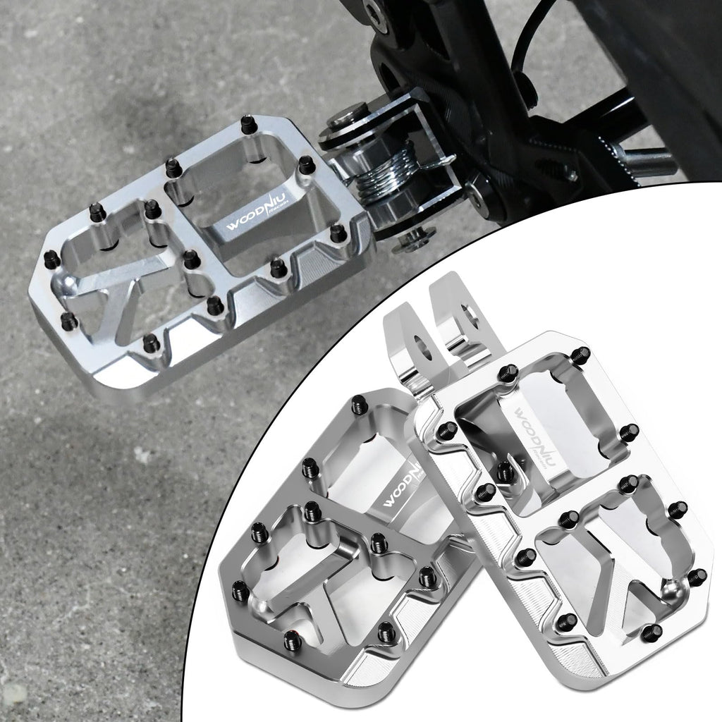 Dirt Bike Foot Pegs for Ebike Surron Light Bee X S, Color Prickly Peg,Motorcycle Aluminum Alloy Pedal for Segway X160 X260/Talaria X3 X4/E Ride PRO SS,Black Body with Dazzling Spikes