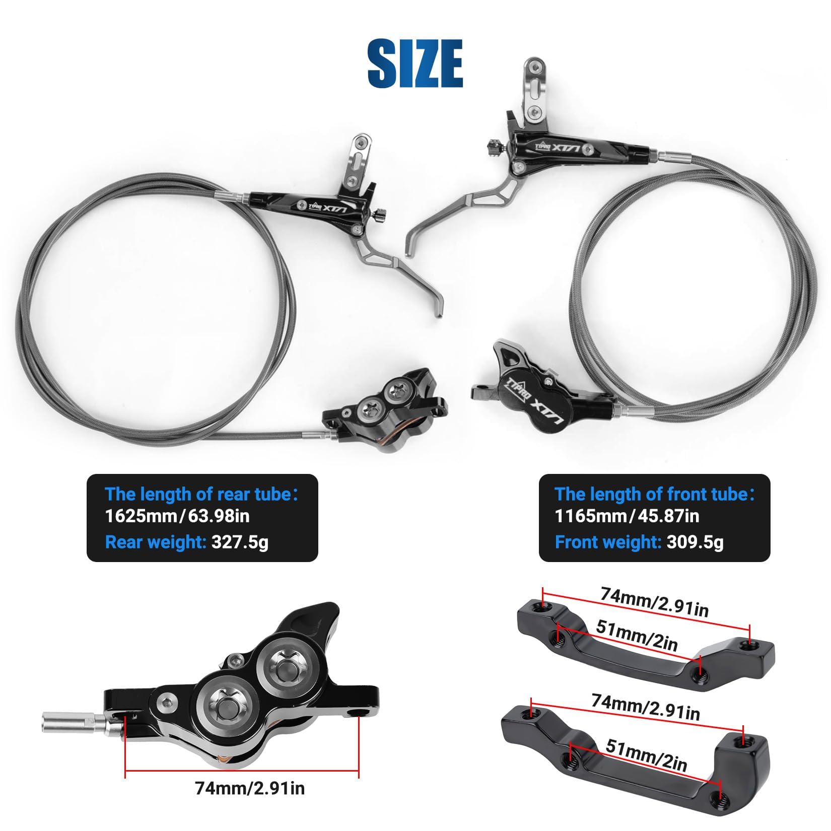 Front Rear Brake Kit for Sur-Ron, PSLER Upgraded Front Rear Brake Kit for Sur Ron Light Bee X Segway X160 X260 for Talaria XXX for Talaria Sting MX3 R MX4 for 79Bike Falcon M/E Ride Pro SS (Purple)