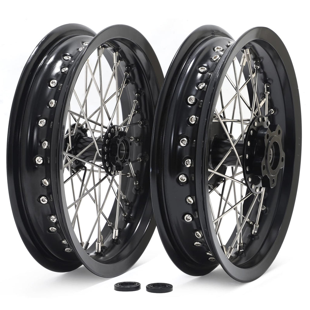 TOFR 17" Front Rear Spoke Wheels Rims Hubs Set for Surron Light Bee LBX Aluminum