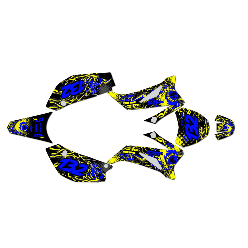 Graphics Kit for Yamaha TTR 110 (2008+) CORE Series Cm Holographic 16 Mil - Dirt bike Custom Racing Graphics Decals Stickers Kit, no-plastics