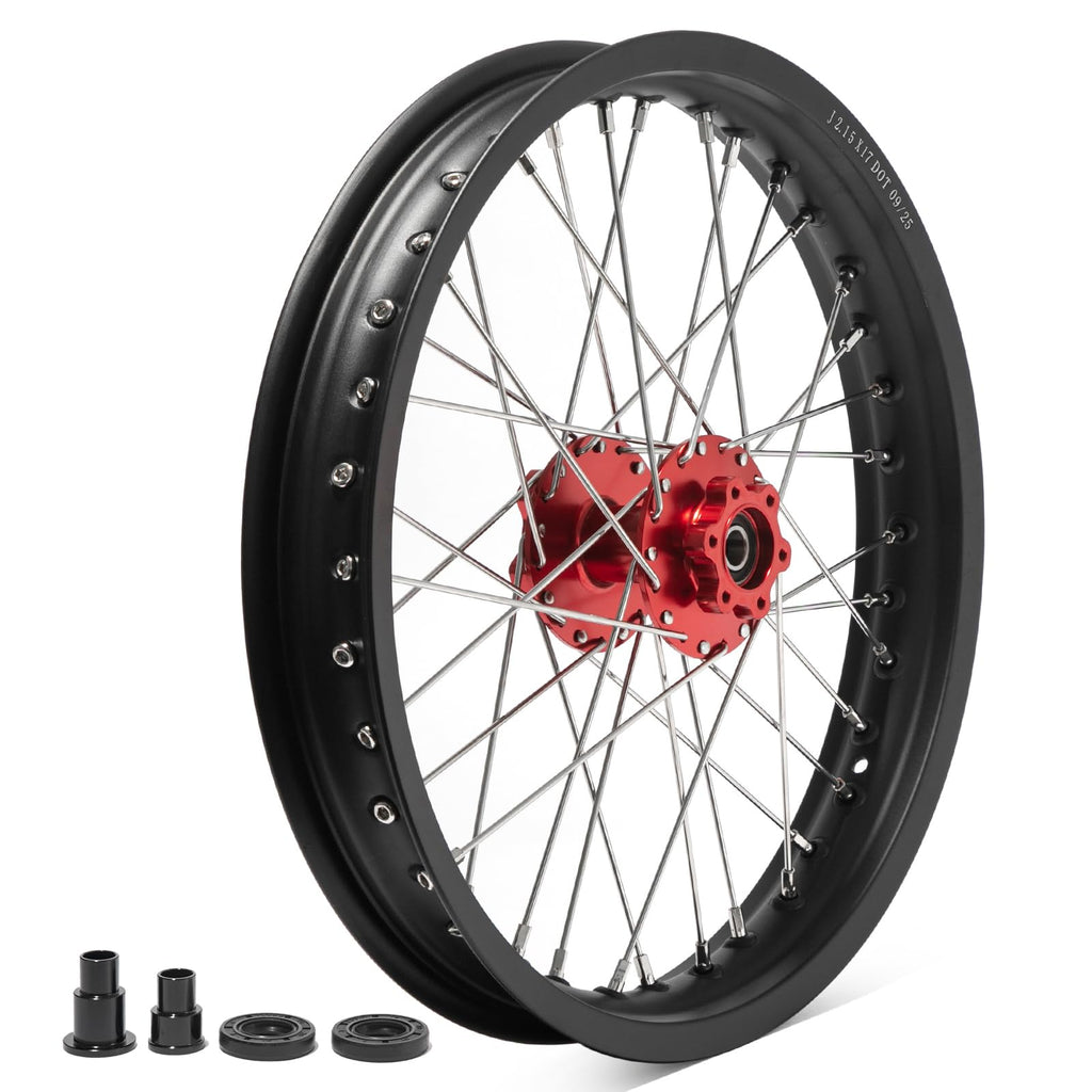 TOFR 17" Front Rear Spoke Wheels Rims Hubs Set for Surron Light Bee LBX Aluminum