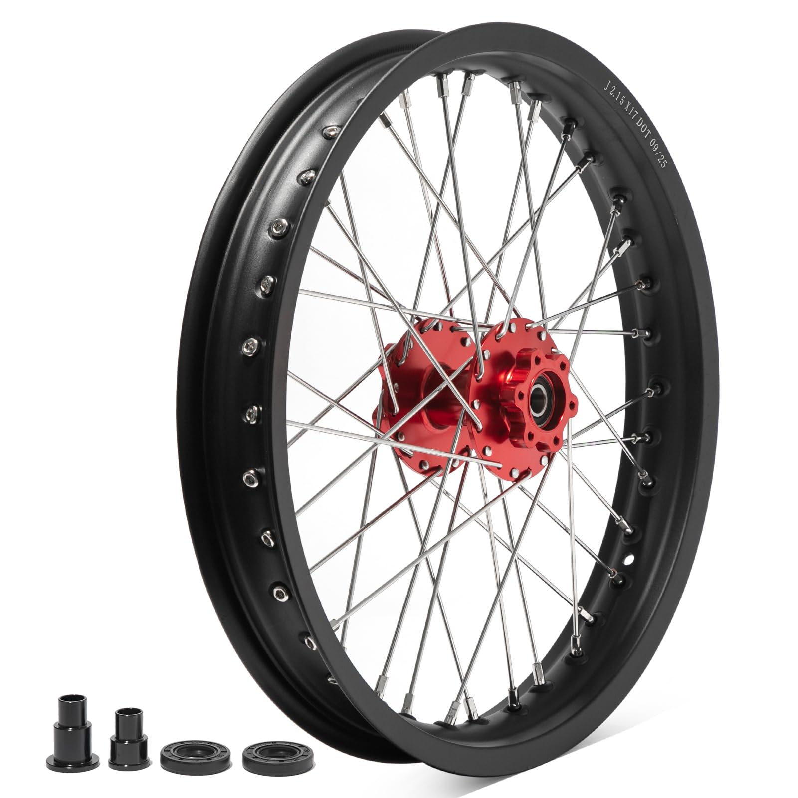 TOFR 17" Front Rear Spoke Wheels Rims Hubs Set for Surron Light Bee LBX Aluminum