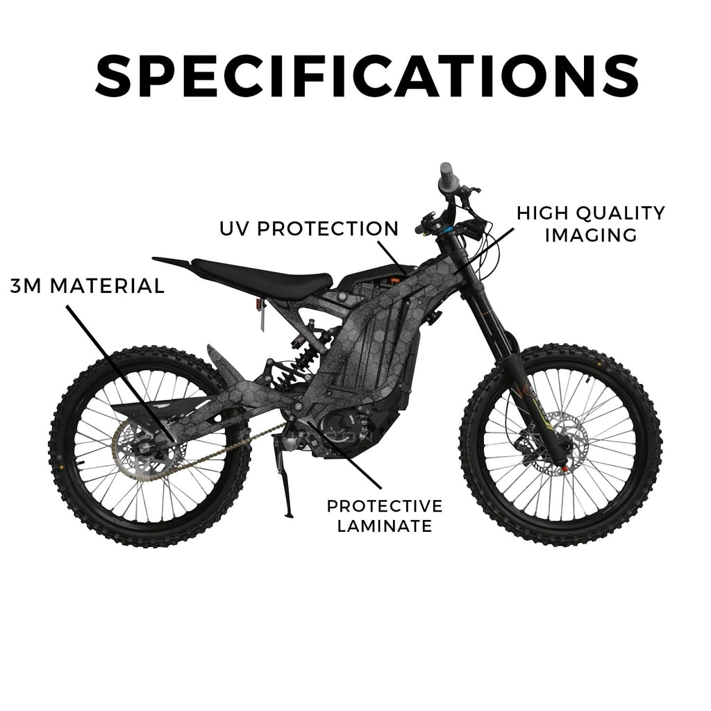 Glossy Glitter Surron Ultra Bee Graphics Kit Wrap - Blue Hex Parts - Sur-Ron Skin - Premium 3M Vinyl Protective Wrap Decal Cover - Easy to Apply | Crafted in The USA by MightySkins