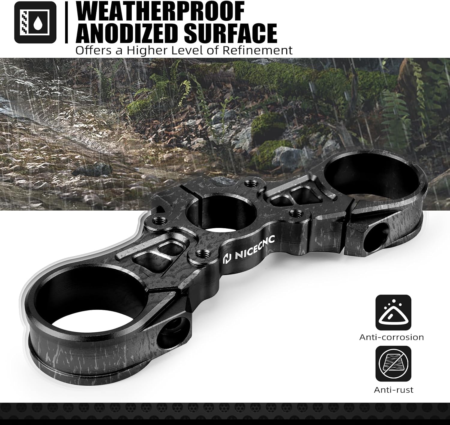 NICECNC Black Upper Triple Clamp Top Link Plate Bracket Compatible with Surron Light bee X/S See Fitment Off-Road Motorcycle Modified Upper Plates