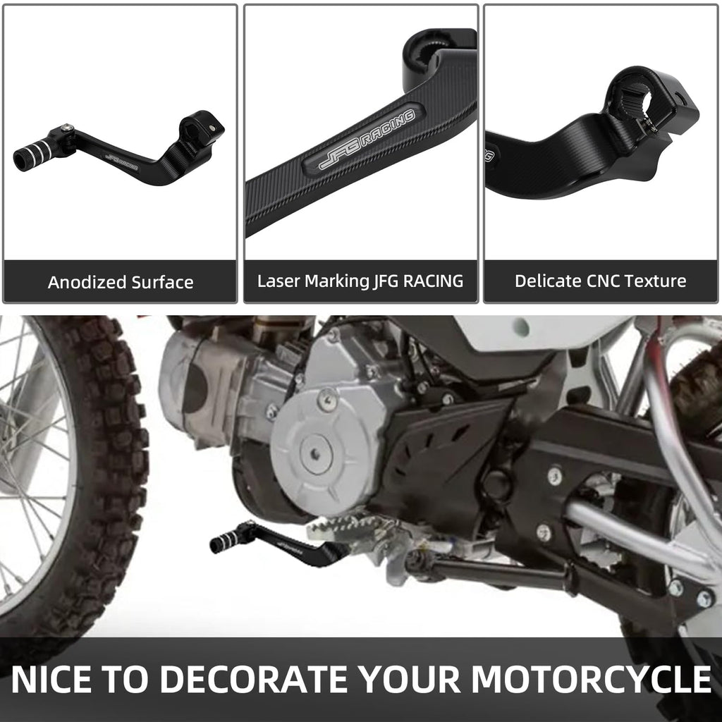 JFG RACING Motorcycle Gear Shifter Shift Lever Folding Tip CNC for CRF 110 CRF110F 2013-2023 TTR 110 08-09 11-21 Black