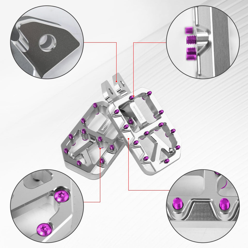Dirt Bike Foot Pegs for Ebike Surron Light Bee X S, Color Prickly Peg,Motorcycle Aluminum Alloy Pedal for Segway X160 X260/Talaria X3 X4/E Ride PRO SS,Black Body with Dazzling Spikes