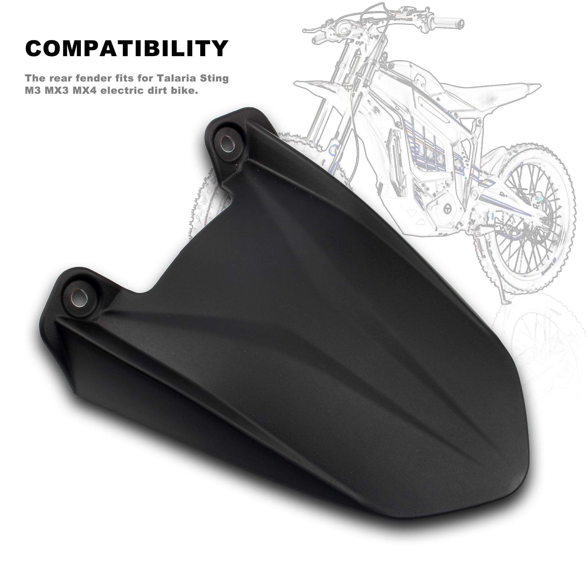 Short Rear Fender Protector,Talaria Rear Mudguard For MX3 MX4 Electric Dirt Bike EBike - Carbon Fiber