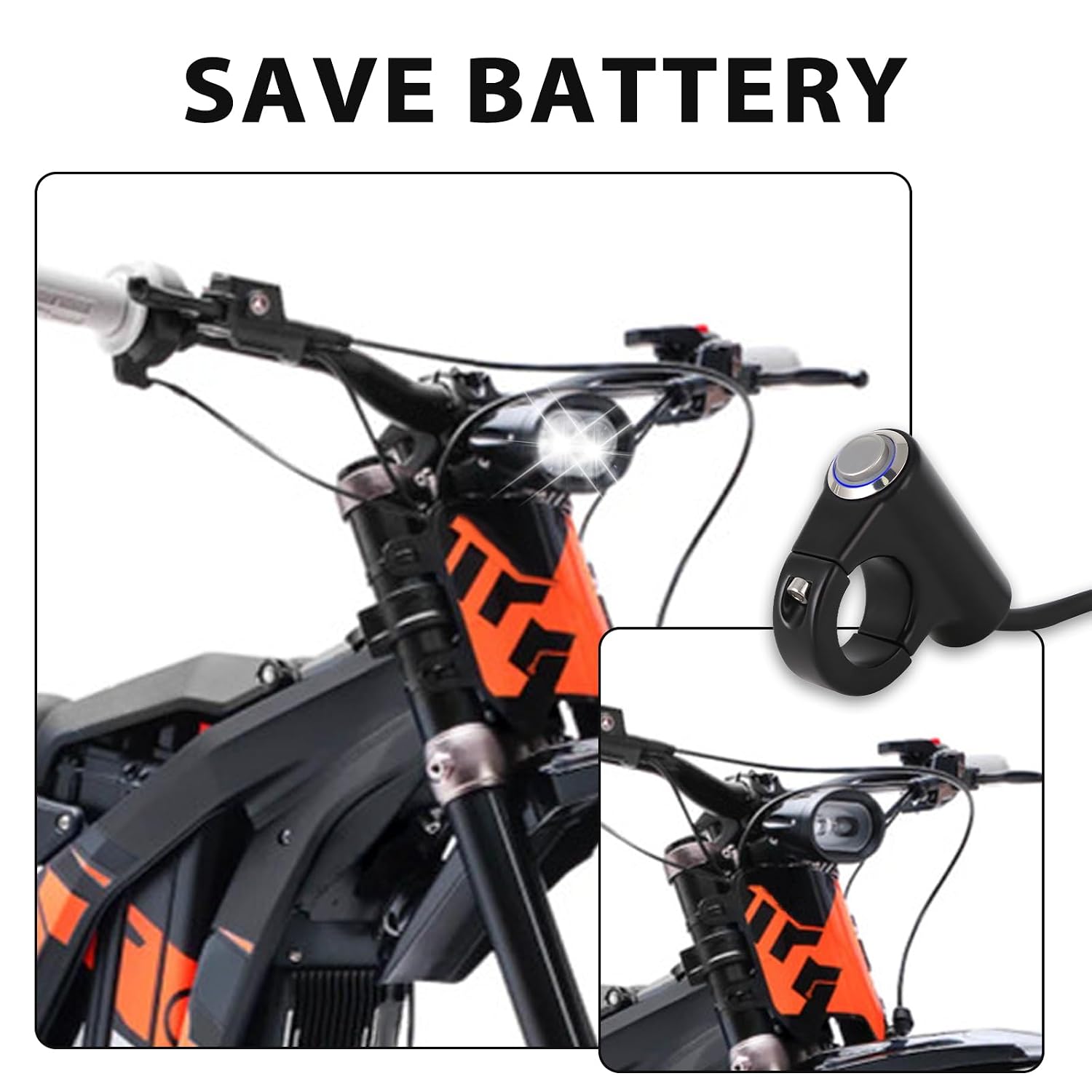 Headlight Switch On/Off for Sur Ron Surron Light Bee X E-Ride Pro SS SR S 72V 48V Rawrr Mantis X Talaria Sting MX3 X260 X160 Mini Electric Dirt Bike Plug and Play