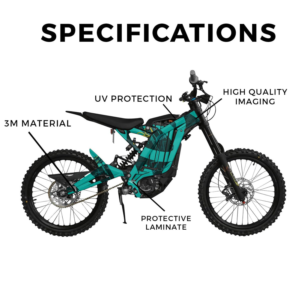 Glossy Glitter Surron Ultra Bee Graphics Kit Wrap - Blue Hex Parts - Sur-Ron Skin - Premium 3M Vinyl Protective Wrap Decal Cover - Easy to Apply | Crafted in The USA by MightySkins