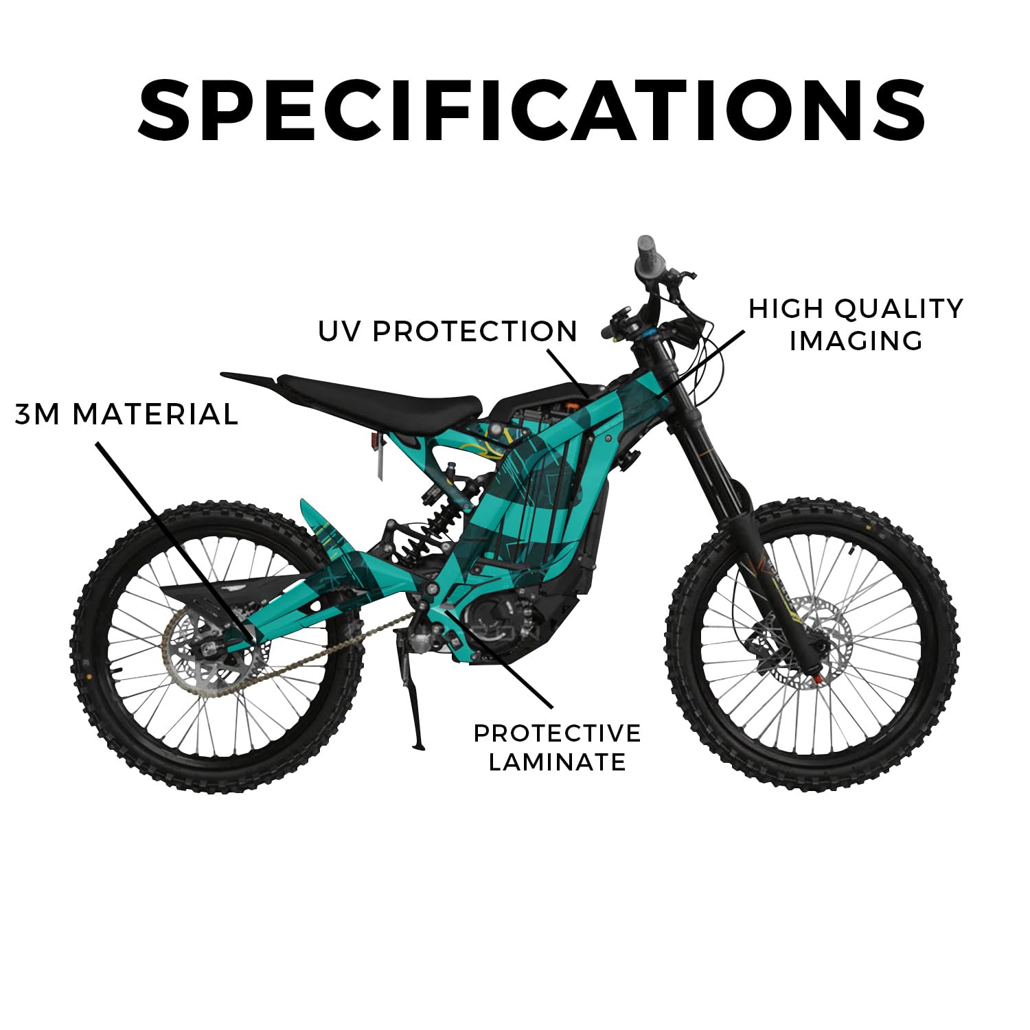 Glossy Glitter Surron Ultra Bee Graphics Kit Wrap - Blue Hex Parts - Sur-Ron Skin - Premium 3M Vinyl Protective Wrap Decal Cover - Easy to Apply | Crafted in The USA by MightySkins