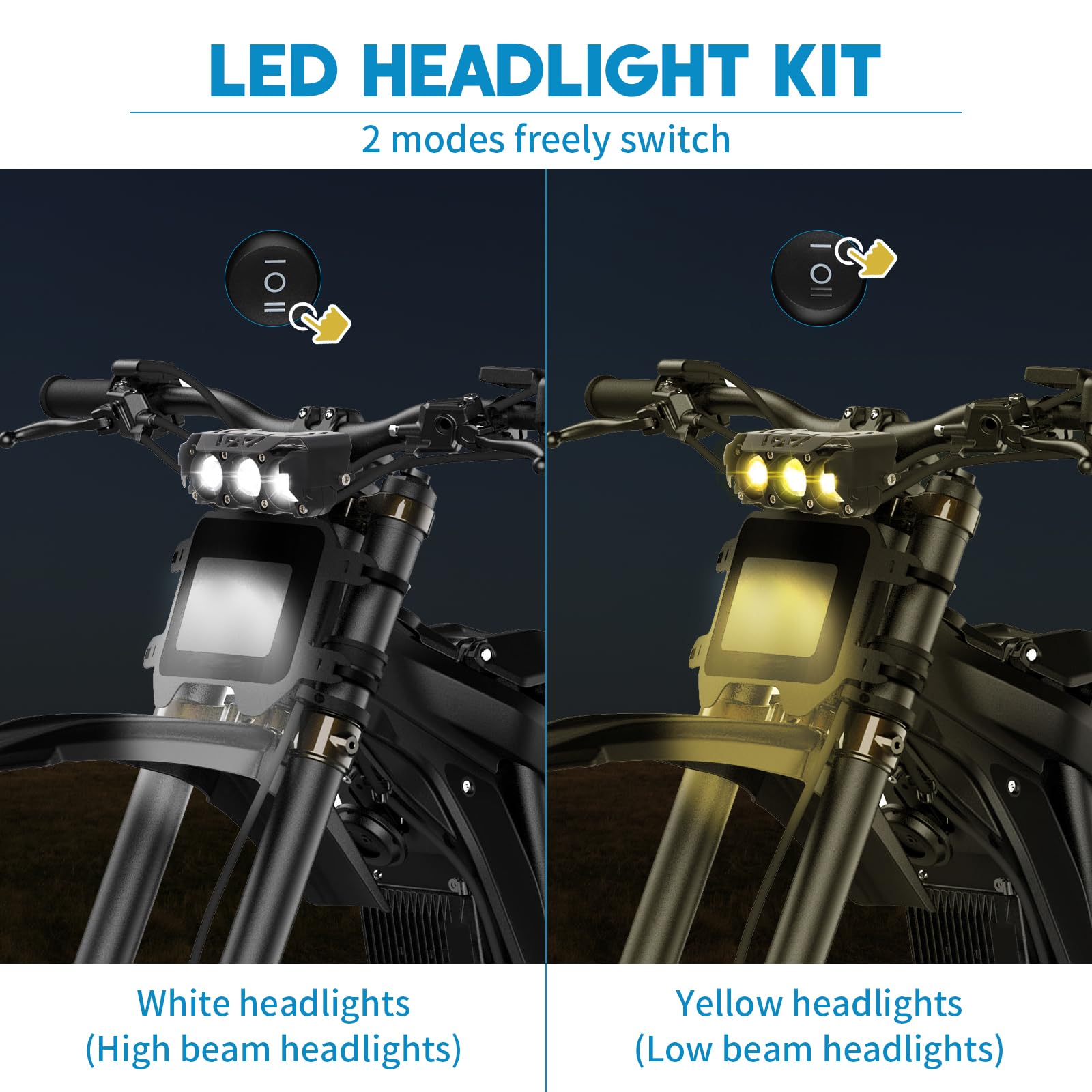 Headlight Kill Switch kits for Talaria Sting R MX4 Plug and Play Help Save Battery with Blue led Halo and Plugs Headlight On/Off Switch