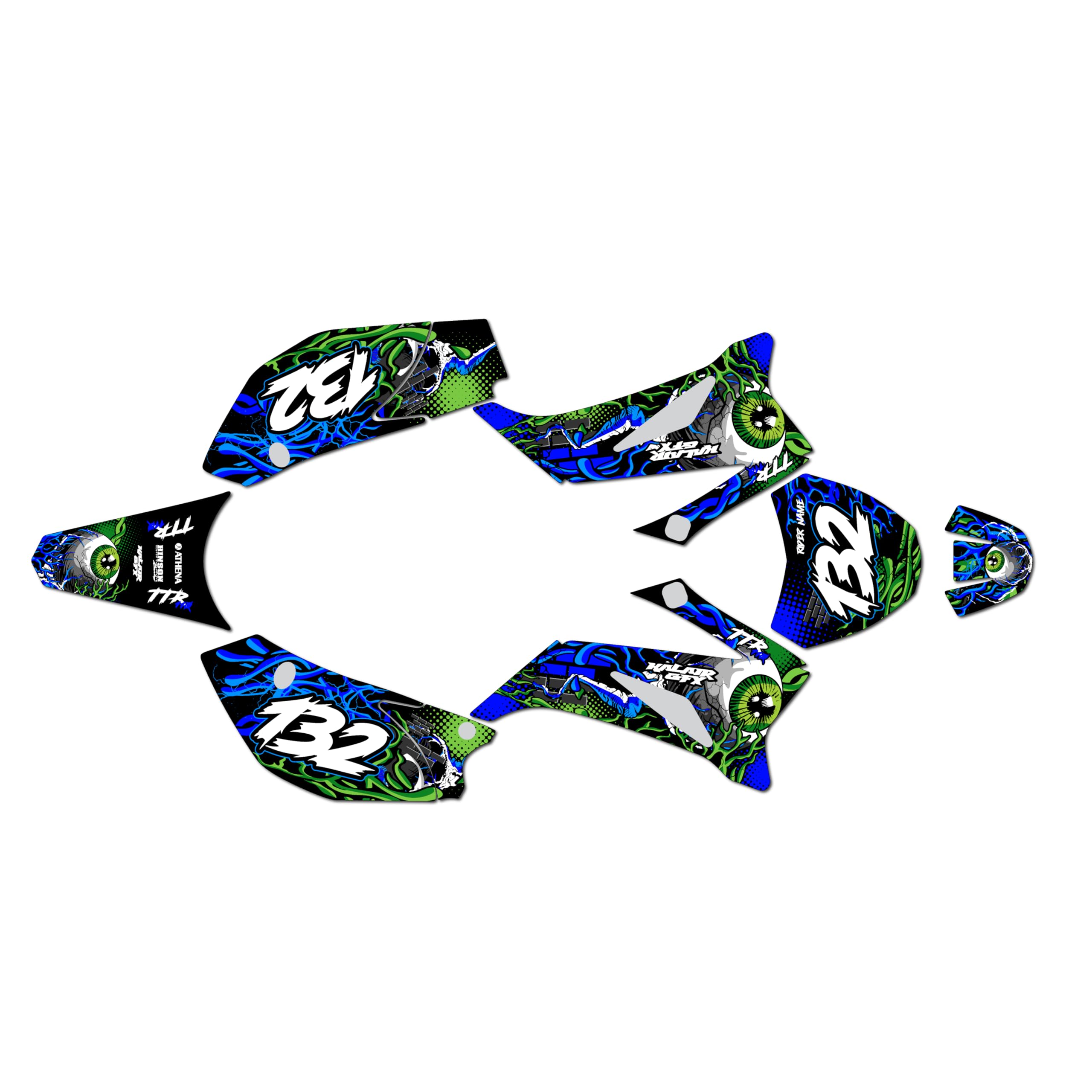 Graphics Kit for Yamaha TTR 110 (2008+) CORE Series Cm Holographic 16 Mil - Dirt bike Custom Racing Graphics Decals Stickers Kit, no-plastics