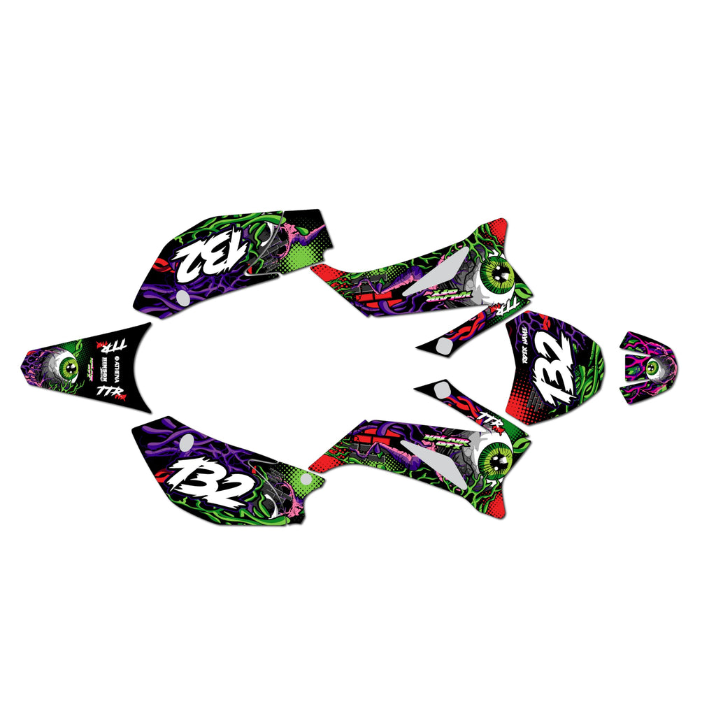 Graphics Kit for Yamaha TTR 110 (2008+) CORE Series Cm Holographic 16 Mil - Dirt bike Custom Racing Graphics Decals Stickers Kit, no-plastics
