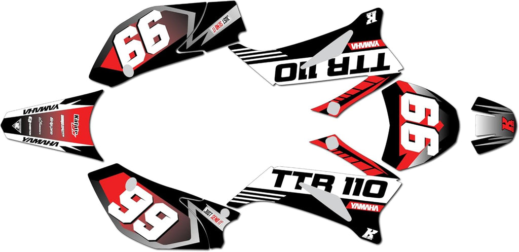 Graphics Kit for Yamaha TTR110 (2008-2023) Turbo Series Blue Yellow Holographic 16 Mil-Dirt Pit Bike Motorcycle Stickers,Dirtbike Racing Decal no Plastics