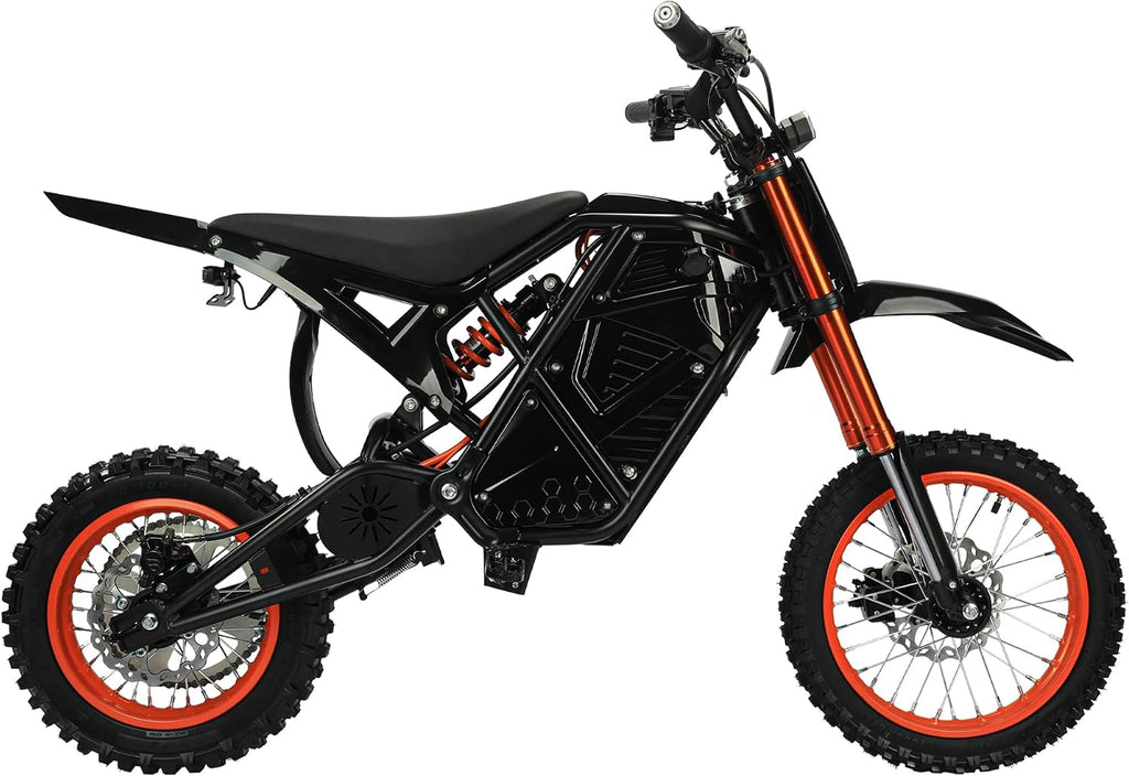 6MSKS Electric Dirt Bike 2000W High Speed Brushless Motor 23Ah High Capacity Battery Electric Motorcycle Off-Road Performance Tire Ebike 45miles Super Long Travel Dual Front and Rear Hydraulic Disc Brake System