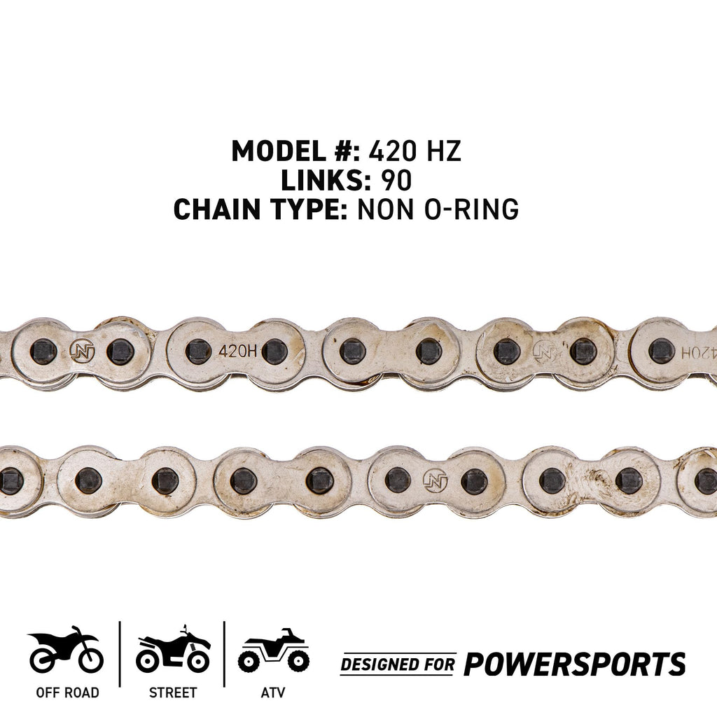 NICHE Drive Sprocket Chain Combo for Kawasaki KLX110 KLX110L Front 13 Rear 38 Tooth 420 O-Ring 90 Links