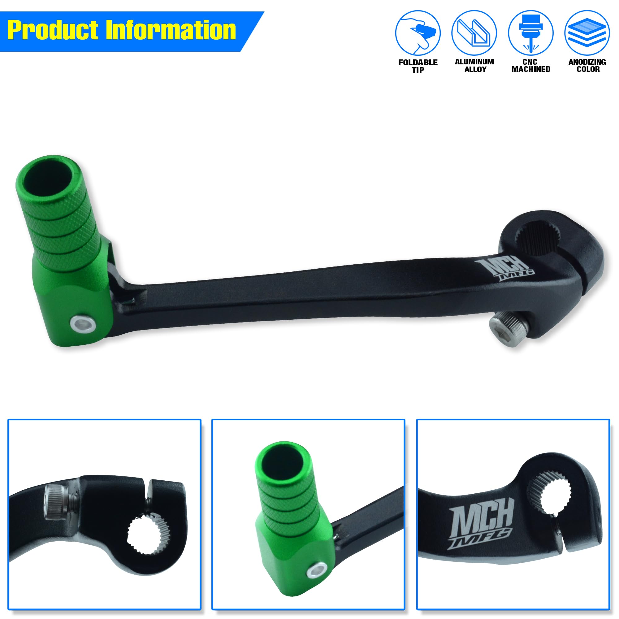 Folding Dirt Bike Shifter Lever - Alloy Aluminium Gear Lever Fit for CRF110 CRF110F 2013-2023 TTR110 08-09 TTR125 11-21 Black