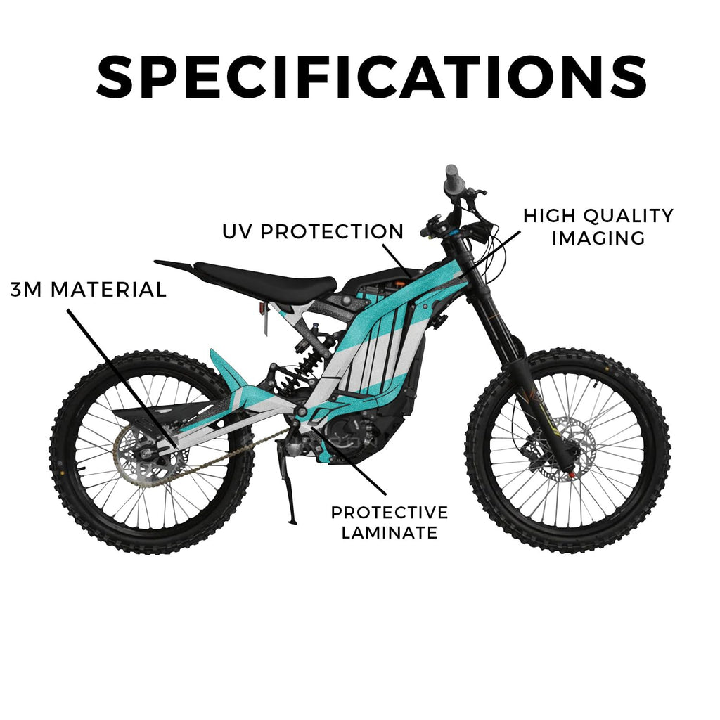 Glossy Glitter Surron Ultra Bee Graphics Kit Wrap - Blue Hex Parts - Sur-Ron Skin - Premium 3M Vinyl Protective Wrap Decal Cover - Easy to Apply | Crafted in The USA by MightySkins