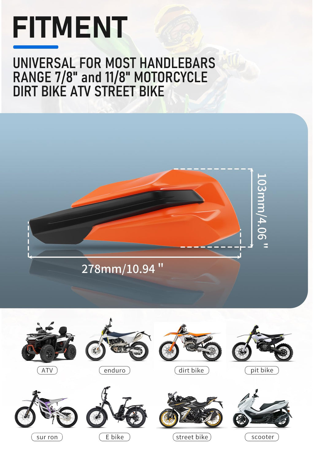 Universal 7/8" 22mm and 1 1/8" 28mm Handle Bar Hand Guards CNC Bracket for Dirt Bike Motocross ATV Scooter for CRF KLX KX LTR TRX SX SXF EXC XCW Grizzly Hawk 250 Bicycles-Red