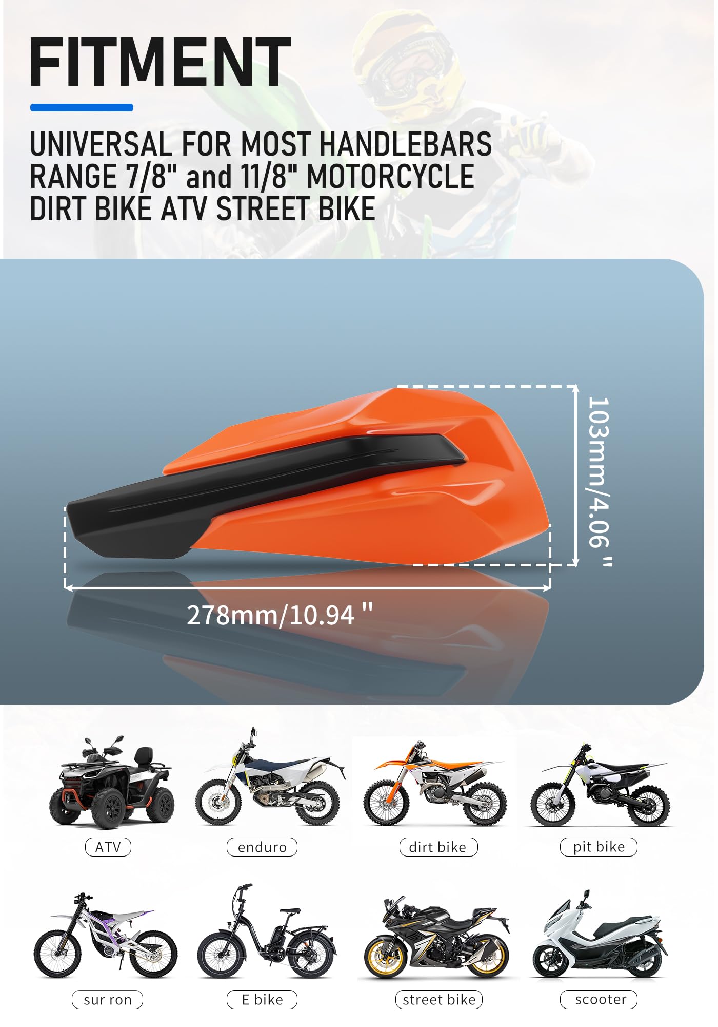 Universal 7/8" 22mm and 1 1/8" 28mm Handle Bar Hand Guards CNC Bracket for Dirt Bike Motocross ATV Scooter for CRF KLX KX LTR TRX SX SXF EXC XCW Grizzly Hawk 250 Bicycles-Red