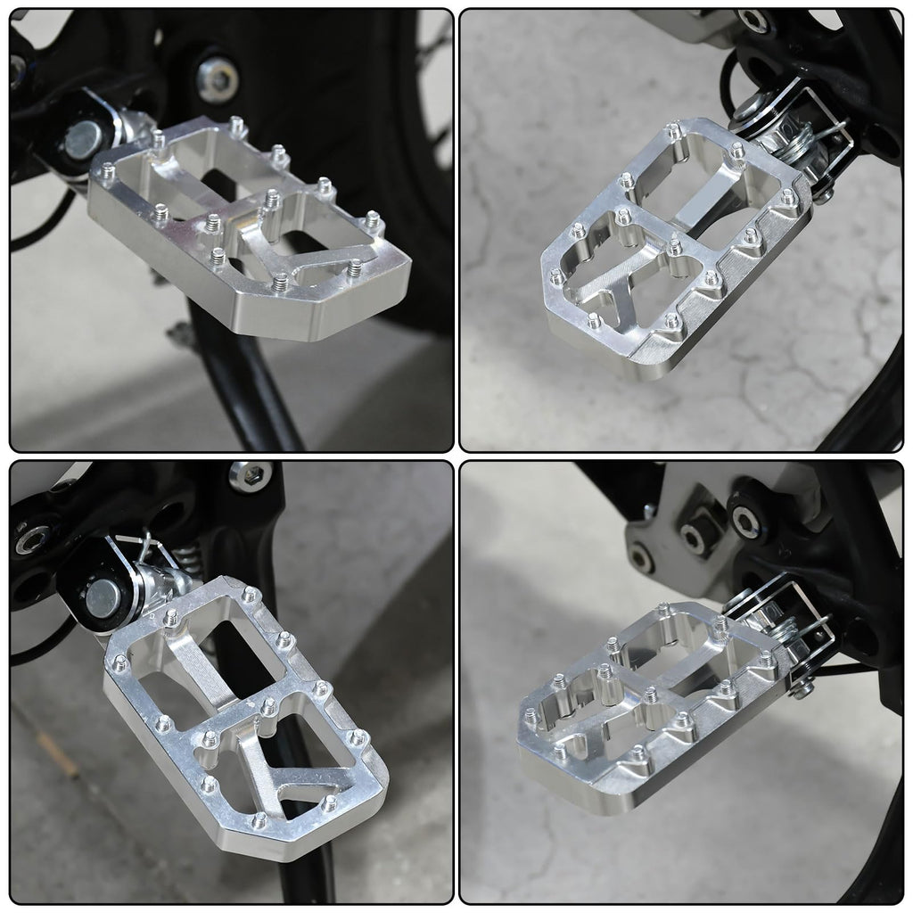 Dirt Bike Foot Pegs for Ebike Surron Light Bee X S, Color Prickly Peg,Motorcycle Aluminum Alloy Pedal for Segway X160 X260/Talaria X3 X4/E Ride PRO SS,Black Body with Dazzling Spikes