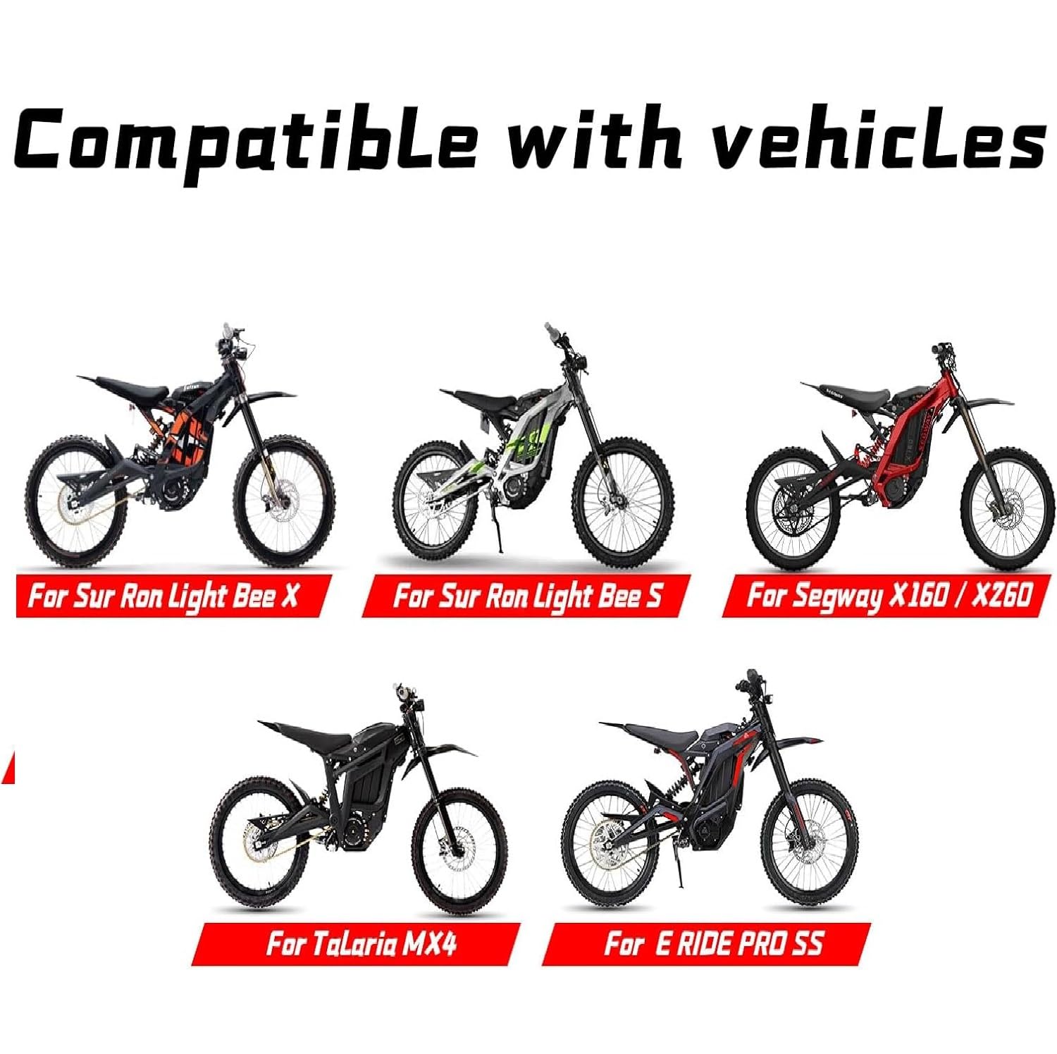 Dirt Bike Foot Pegs for Ebike Surron Light Bee X S, Color Prickly Peg,Motorcycle Aluminum Alloy Pedal for Segway X160 X260/Talaria X3 X4/E Ride PRO SS,Black Body with Dazzling Spikes